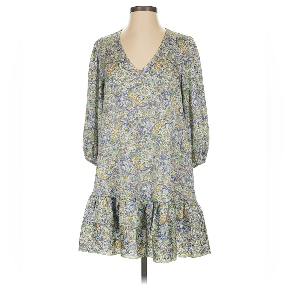 Zara Satin Half Sleeve Shift Dress (Pattern, Size USA XL, Excellent Condition)